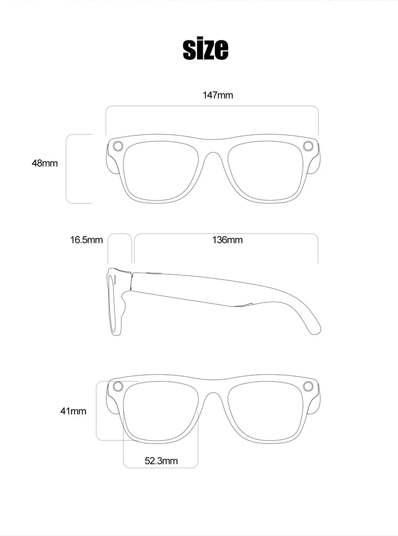 Xiaomi 4K Hd Ai Smart Glasses Camera Wearable Mini Camera Bluetooth Call Voice Assistant Control Smart Sports Camera Glasses